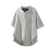 Men's Casual Summer Short-sleeve Trendy Versatile Retro Stylish T-shirt With Stand-up Collar And Printed Loose Long_viptrois.com