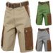 Men's Linen Summer Shorts - Patchwork Design With Multiple Pockets Comfortable Breathable Casual Shorts_viptrois.com
