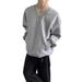 Men's Clothing Retro Japanese Academic Style V-Neck Embroidered Wheat Sweatshirt - Unisex Loose Fit Pullover For Casual Wear (Grey/Black,)_viptrois.com