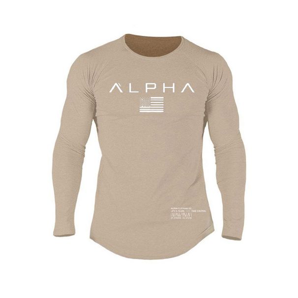 Autumn Muscle Fitness Partner Men's Long Sleeve Running Fitness Long Sleeve Men's Stretch Slim Fit_viptrois.com