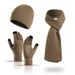 wool blend gloves hat scarf threepiece set fashionable double c logo men and women w utumn and winter retro scarf set_viptrois.com