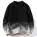 Gradient Sweater For Men, Autumn And Winter Thickened Trendy Loose Lazy Half Turtleneck Base Knitwear Warm Wool Top_viptrois.com