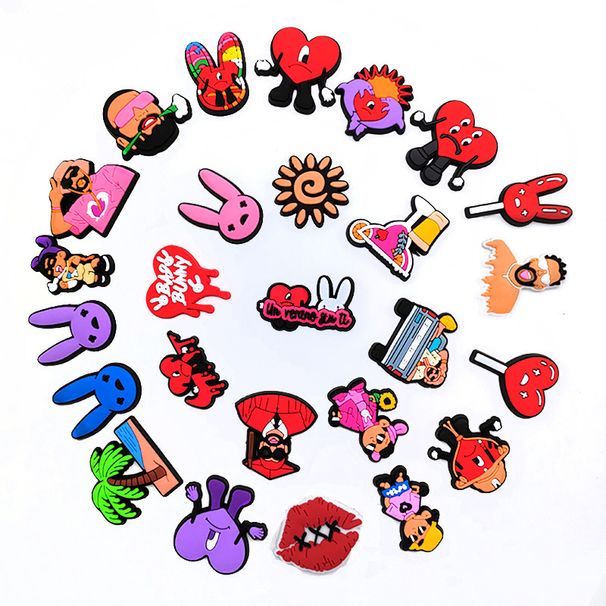 26 Sets Of Cartoon Bad Rabbit Series Shoes Flower Decorative Buckle Personality DIY Garden Shoe Buckle Accessories_viptrois.com
