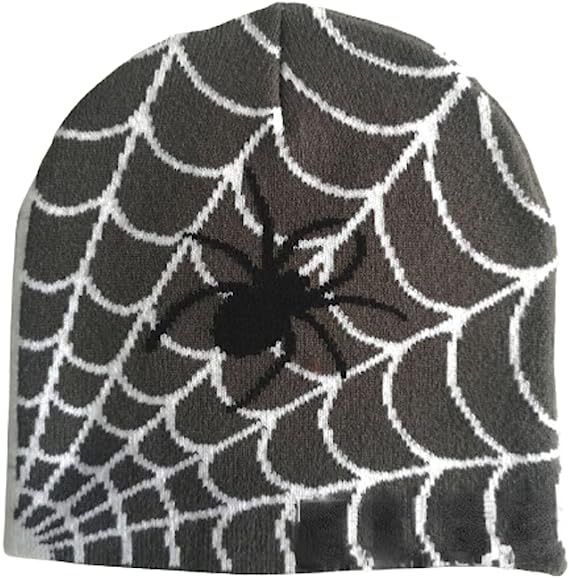 Women's Hats Knitted Hat, Warm Wool Hat, Spider Web Jacquard Men's And Women's Spider Street Beanie_viptrois.com