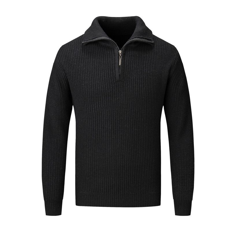 Men’s Half-Zip Knit Sweater – Modern Stand Collar Design, Casual & Versatile For Fall & Winter_viptrois.com