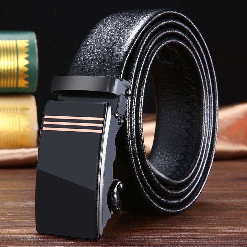 Men's Acrylic Automatic Buckle Belt Business Automatic Hemming Men's Belt Men's Belt_viptrois.com