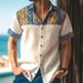 Men's Trendy Short Sleeved Shirt Summer Fashion 3D Print Bamboo Joint Linen Loose Casual Clothing_viptrois.com