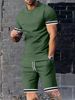 Men's Clothing Summer Loose Suit Short Sleeve Shorts Sports Leisure Round Neck Two Piece Suit_viptrois.com
