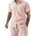 Men's Clothing Men's Casual Loose Short Sleeved Shirt Shorts_viptrois.com