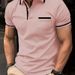 Men's Casual Polo Shirt Short Sleeve Button Down Pocket Summer Breathable Comfortable Loose Fit Cotton Blend Solid Color_viptrois.com
