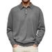 Men's Slim Fit V-Neck Long Sleeve Polo Shirt – Stretch Cotton Blend, Breathable & Comfortable, Versatile Casual & Business Casual Top_viptrois.com