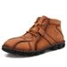 European Warm Series New Martin High Top Korean Trendy Versatile Large Size Short Men's Workwear British Style Leather Boots_viptrois.com