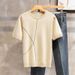 Short Sleeved T Shirt Men's 2024 New Spring And Summer Japanese Knitted Half Sleeved Bottoming Shirt Trendy High End Casual Tops_viptrois.com