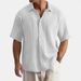 Men's Loose Casual Cotton Shirt Summer New American Style Short Sleeved Top For Men_viptrois.com