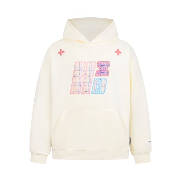 Large Letter Patch Embroidered Hooded Pullover Sweatshirt Loose Casual Autumn Winter Unisex Vibe High Street Trendy_viptrois.com