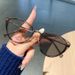 New Fashion Color-Changing Anti-Blue Light Sunglasses Cat Eye No-Makeup Slimming Metal Frame_viptrois.com