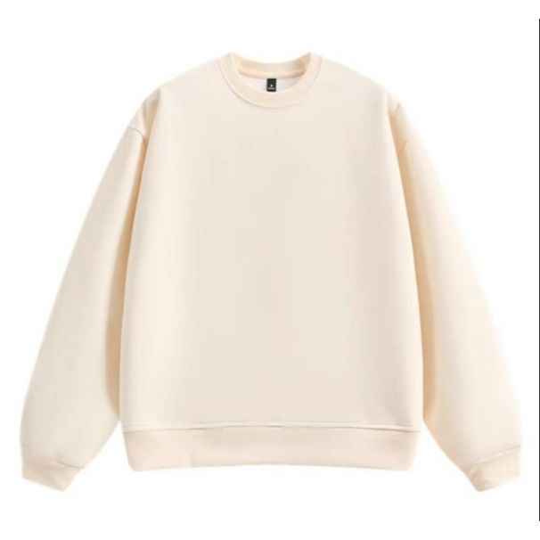 Retro Solid Color Hoodie For Men With Casual Round Neck, Bottom Layer, Loose Long Sleeved Top_viptrois.com