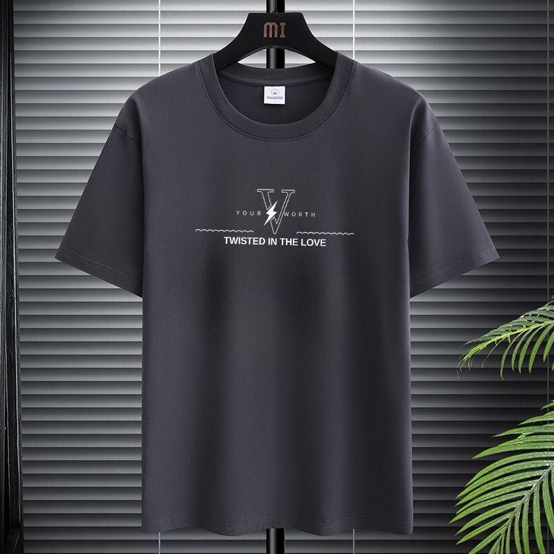 Summer Style Men's Short Sleeved Modal Cotton T-Shirt Trendy High End Versatile round Neck Top_viptrois.com