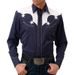 Men's Clothing Cowboy Exotic Shirt Long Sleeve Lapel Design Shirt_viptrois.com