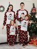 Christmas snowman Snowflake letters Christmas family suit printed home clothes pajamas_viptrois.com