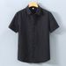 Men's Clothing Sun Protection Outer Wear Solid Color Shirt Casual Versatile Loose Cotton Breathable Short Sleeved Shirt_viptrois.com