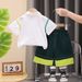 Boys' Color Blocked Pocket Shirt Short Sleeve 2025 New Korean Handsome Set For Children, Two Piece Set, Baby Cool_viptrois.com