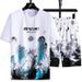 Summer New Casual Ice Silk Set For Men Teen Boys Trendy Short Sleeve T-Shirt And Shorts Sports_viptrois.com