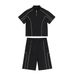 Men's Clothing Casual Sports Suit Loose Half Zip T Shirt Niche Shorts Two Piece Suit_viptrois.com