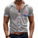 Men's Clothing Loose Casual Contrast Color Shirt Short Sleeve Shirt_viptrois.com
