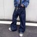 European And American Hip-Hop Jeans Double Waist Patchwork Cargo Trendy Loose New Wide-Leg Men's Pants_viptrois.com