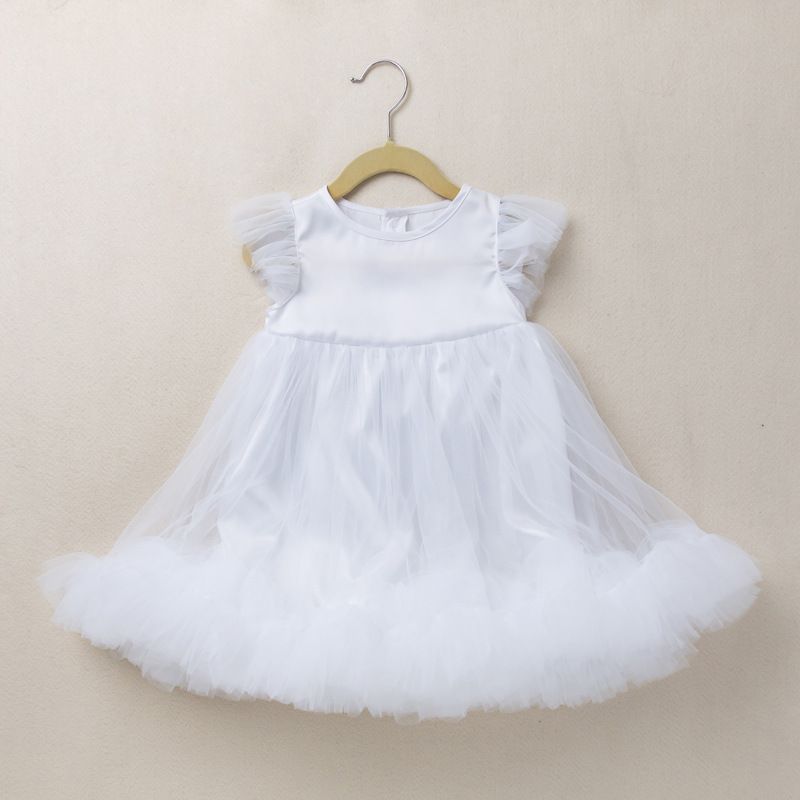 Baby Clothing summer girls sleeveless dress summer new splicing white mesh children's skirt baby princess skirt_viptrois.com