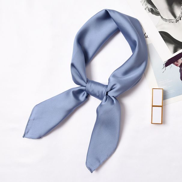 Solid Color Versatile Professional Square Silk Decoration Simple Style Small Neck Scarf Headscarf For Women Spring And_viptrois.com