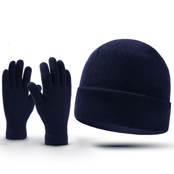 winter wool hat warm earmuffs winter hat gloves set men's knitted hat plus velvet thickened women_viptrois.com