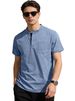 Men's Classic Fit Polo Shirt, Breathable Cotton Blend Short Sleeve Top With Button-Up Collar For Casual Summer Wear_viptrois.com