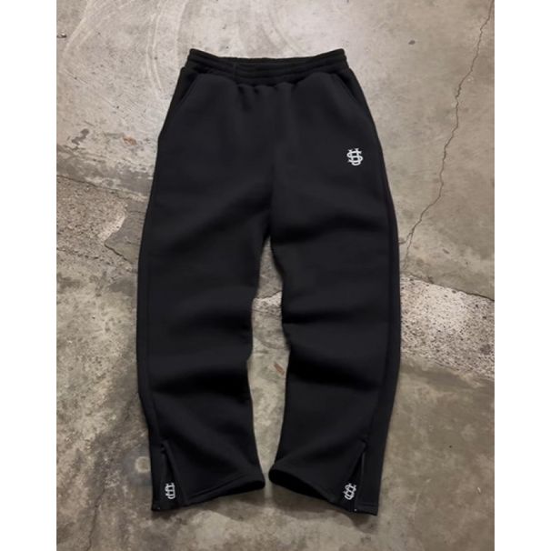 Men's ClothingWomen's Clothing Wholesale Cross Border Elastic Rope Zipper Sweatpants Solid Color Casual Trousers High Street Hip Hop Rap Street Y2k1_viptrois.com