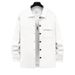 Men's Retro Jacquard Knit Collar Shirt Jacket - Lightweight Casual Blazer For Spring & Autumn (White, Black, Khaki, Light Gray, Iron Gray)_viptrois.com