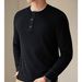 "Men's Henley Collar Knit Sweater – Lightweight Business Casual Pullover For Autumn & Winter"_viptrois.com