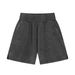 Men's Clothing 430GSM Salt-Washed Boxing Shorts – Heavyweight Cotton, Split Hem, Elastic Waist, Streetwear Casual (S-XXL, Breathable, No Stretch)_viptrois.com