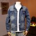 AM High End Trendy Denim Jacket Korean Style Retro Casual Clothing for Men Youthful Nostalgic Fashion_viptrois.com