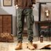 Vintage American Workwear Pants For Men - Relaxed Fit Cargo Jogger Pants With Multi-Pockets, Cotton Blend, Streetwear Casual Style_viptrois.com
