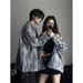 1 Autumn Winter New Striped Couple Small Fragrance Style Jacket American Street Loose Casual Men's Trendy Shirt_viptrois.com