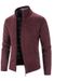 Men's Fleece-Lined Knit Cardigan - Warm Winter Stand Collar Sweater For Teenagers & Young Adults (Multiple Colors & Sizes)_viptrois.com