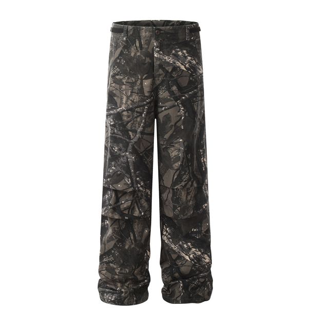 Camouflage Pants Men's Trendy Mountain Style Outdoor Sports Jungle Branch Digital Print Wrinkle Paratrooper Straight-Leg_viptrois.com