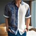 Men's Trendy Short Sleeved Shirt Summer Fashion 3D Print Bamboo Joint Linen Loose Casual Clothing_viptrois.com