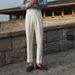 Khaki Casual Pants Men's Summer Light And Mature Style High-end Slim Pants Trendy Brand Small Feet Nine-point Pants Boys_viptrois.com