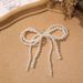 Elegant Pearl Bow Shoe Clips With Tassels & Rhinestones - Fashionable Korean-Style Shoe Accessories For Women_viptrois.com