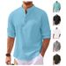 Pulse European And American Cross-Border TK Independent Station Men's Long Sleeve Summer Casual Breathable Button Stand Collar_viptrois.com