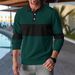 Nordmann Independent Station New Cross-Border Men's Casual Polo Shirt Patchwork Button Waffle Stripe Versatile T-Shirt_viptrois.com