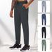 "Men's Quick-Dry Ice Silk Joggers - Lightweight Nylon Running Pants For Gym, Hiking & Travel, Breathable Cropped Fit With Stretch Comfort_viptrois.com