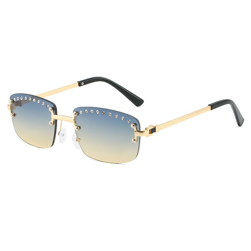 Men's Sunglasses Fashion Diamond Women's Sunglasses New Cut Edge Party Sunglasses Gradient Color Square Frame Trendy Glasses_viptrois.com
